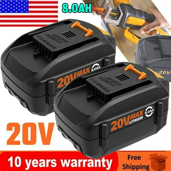 2Pack 8.0AH For WORX 20V MAX Extend Lithium Ion Battery WA3520 WA3525 WA3575 WG155 Tools