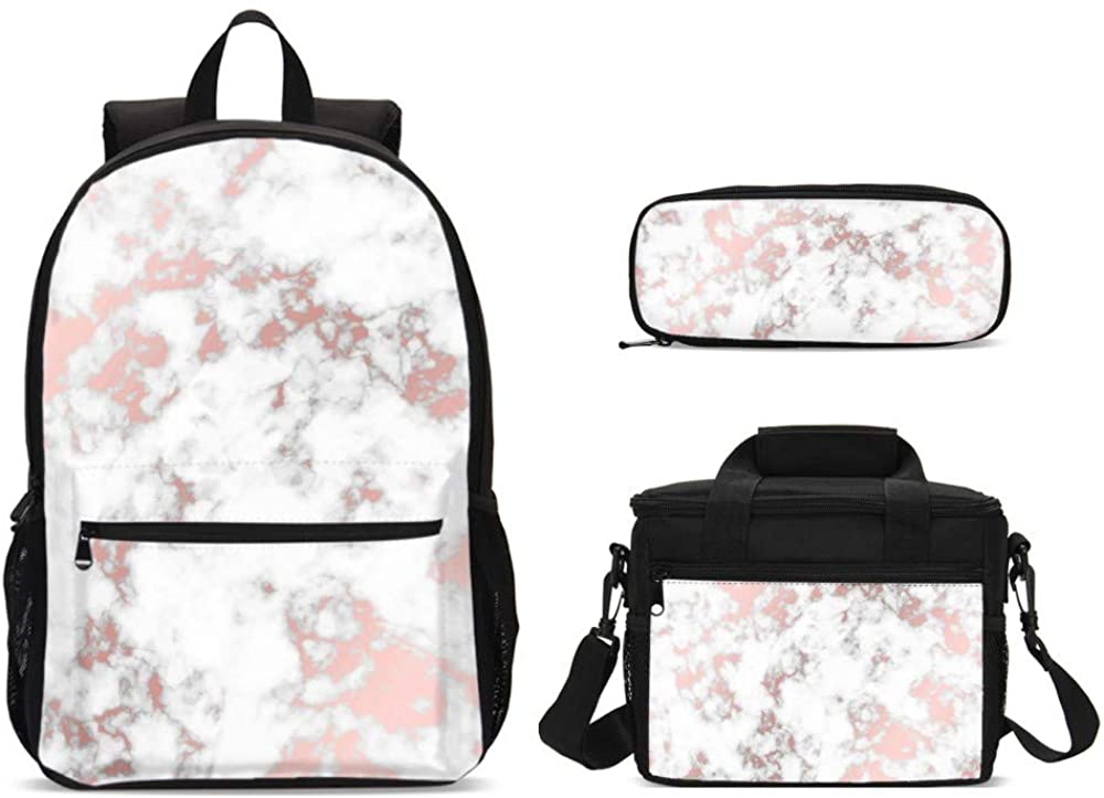 marble backpack rose gold