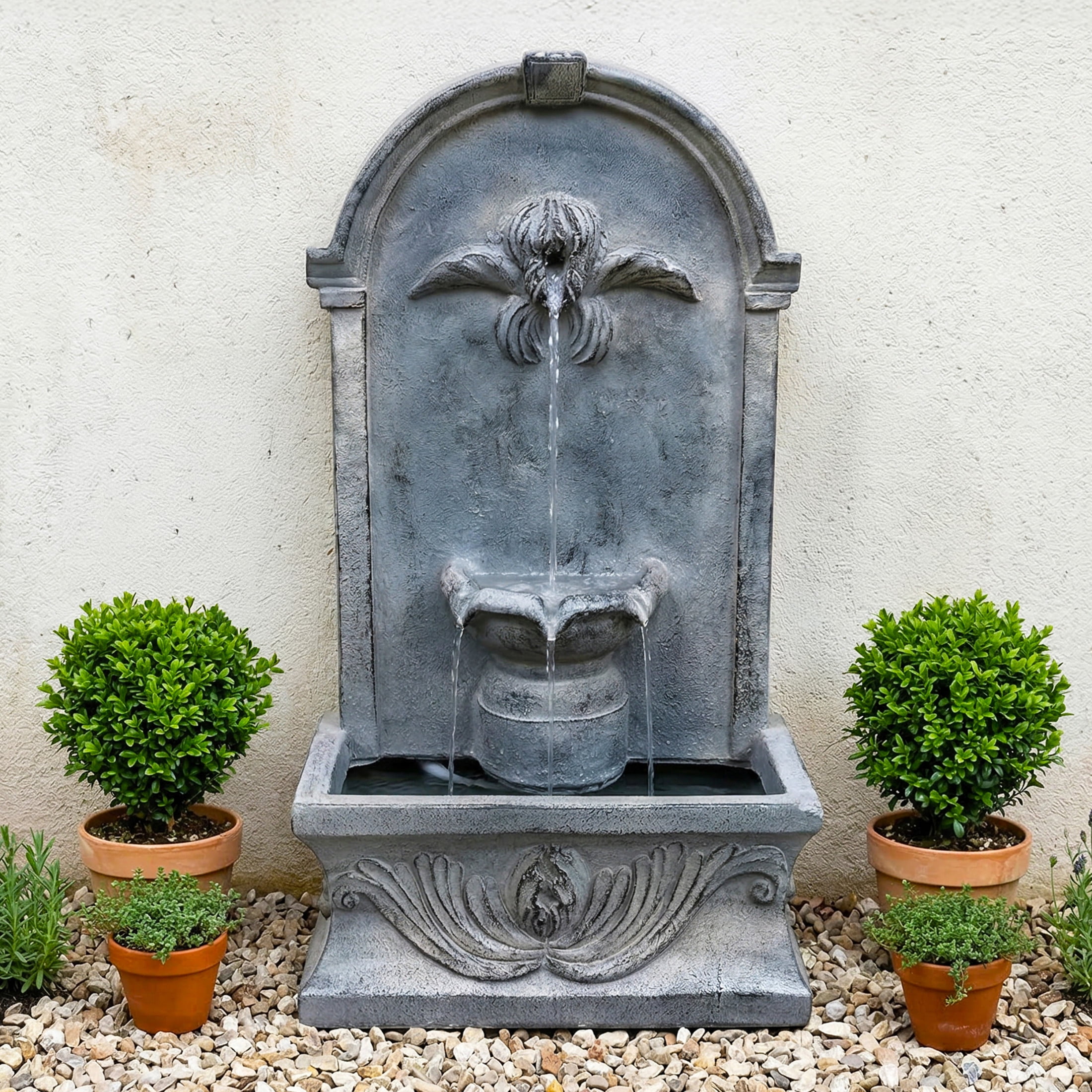Sunnydaze French-Inspired Traditional Reinforced Concrete Outdoor Water Fountain
