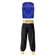 thumbnail image 4 of iiniim Men's Adult Arabian Prince Costume Halloween Persian Ara Genius Cosplay Vest Harem Pants Outfit Royal Blue&Black XL, 4 of 7
