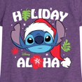 thumbnail image 3 of Lilo & Stitch - Holiday Aloha - Girls Fitted Short Sleeve Tee, 3 of 5