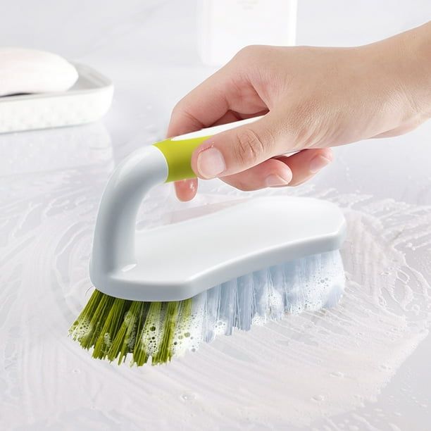 Cepillo de Limpieza Resistente con Cerdas Rígidas | Mango Ergonómico Antideslizante | para Limpieza de Baño, Cocina, Azulejos y Ducha | Paquete de 1 Unidad (Azul/Amarillo/Verde)