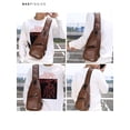 thumbnail image 5 of BadPiggies Men's Leather Sling Bag Daypack Shoulder Chest Crossbody Bag Anti Theft With USB Charging Port"Light Brown", 5 of 8