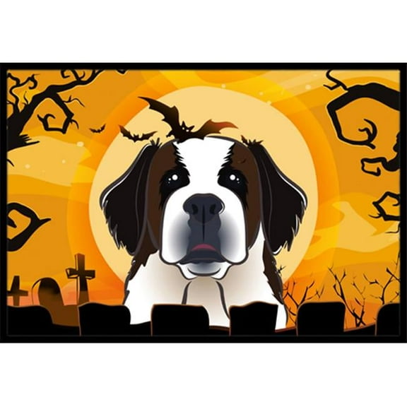 Carolines Treasures BB1804MAT Halloween Saint Bernard Indoor & Outdoor Mat- 18 x 27 in.