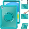 thumbnail image 4 of ELEHOLD Rugged Case For iPad Pro 11 2024 Hybrid Shockproof Cover [360 Rotating Stand] [Hand Grip] [Pencil Holder] [Detachable Shoulder Strap] Kids Case, Blue, 4 of 15