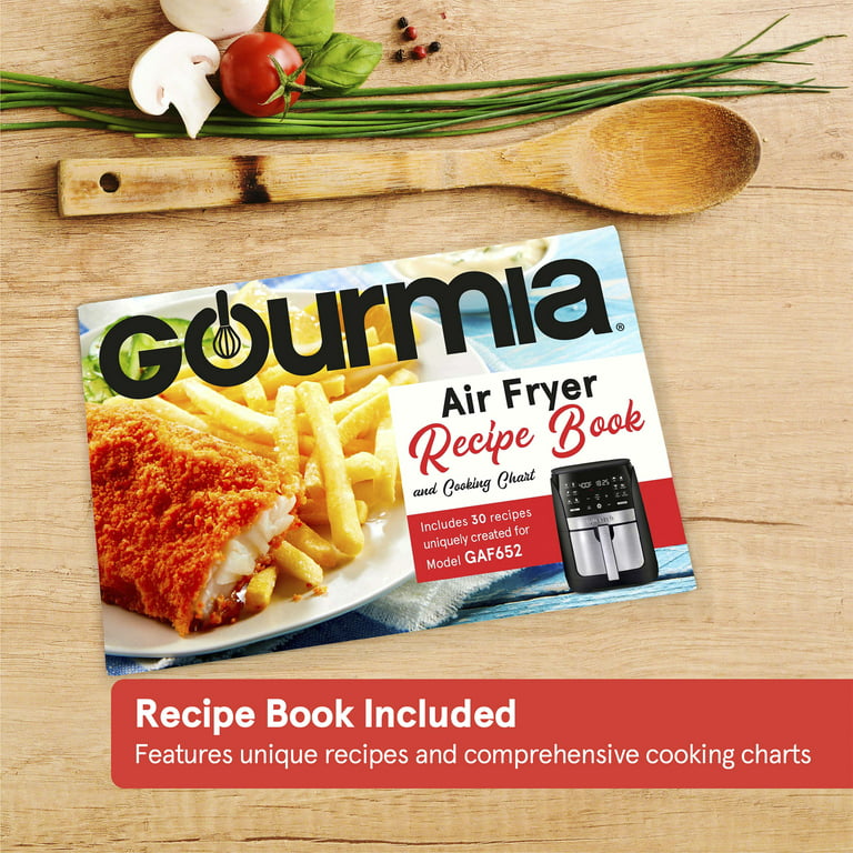 Air Fryers, Gourmia GAF652 Digital Air Fryer - No Oil Healthy Frying - 12  One-Touch Cooking Functions - Guided Cooking Prompts - Easy Clean-Up - 6- Quart Basket - Recipe Book Included
