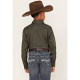 thumbnail image 4 of Cody James Boys' Jacquard Long Sleeve Snap Western Shirt - CBHO22W14-OLV X-  US, 4 of 4