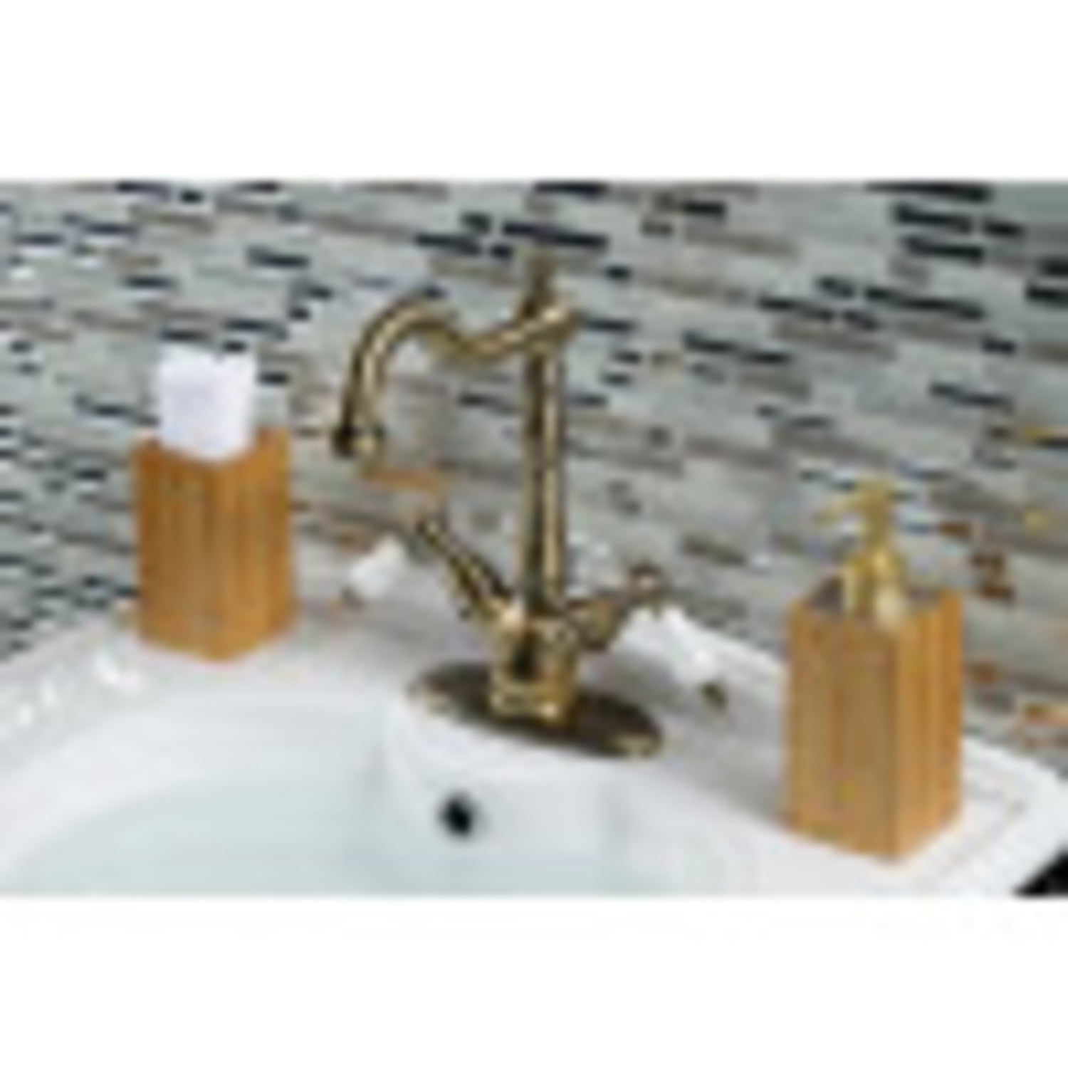 Kingston Brass KS1492PX Vessel Mount Bathroom Faucet, Polished Brass