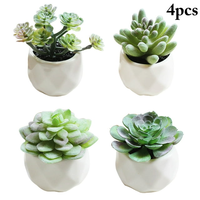 4PCS Potted Plant Decorative Fake Plant Artificial Plant for Balcony Home Garden