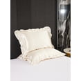 thumbnail image 4 of MOVE OVER Khaki Ruffle Pillowcases Queen, Silky Satin Pillow Cover Set of 2, Luxury Satin Ruffle Pattern, 2 Pack, 4 of 8