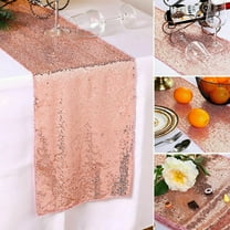 KALLORY 1Pack Table Cloth for Party Rose Gold Paillette Cloth Decorative for Table Decor and Wedding Ceremony