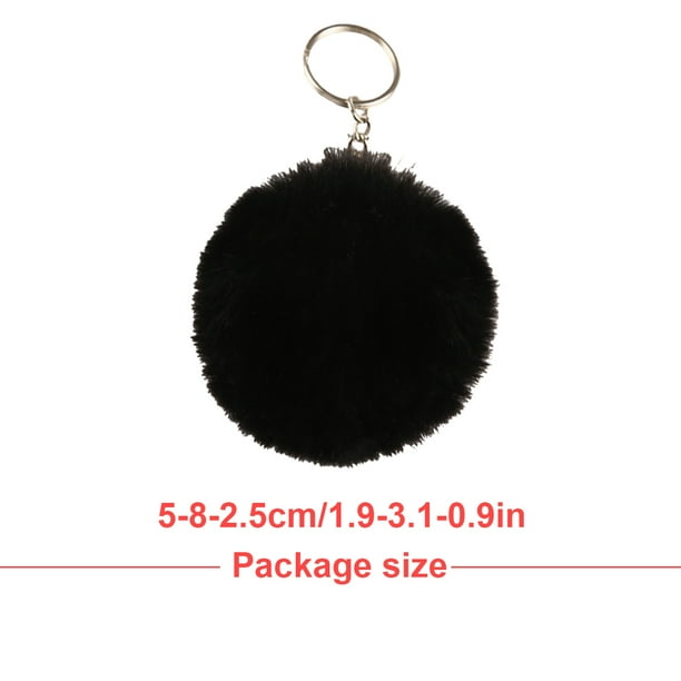 Billuyoard Fuzzy Ball Llavero Encantadores Llaveros Multifuncional Conveniente Adorable Multi-colores Llaveros Mujeres Negro 4cm Artesanía Negro 6cm Billuyoard HA059936-66
