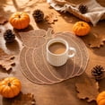 thumbnail image 6 of Clearence! Pumpkin Design Placemats Embroidered Fabric Table Mats Autumn Fall Harvest Thanksgiving Halloween Decoration Holiday Dining Room Kitchen Decor, 6 of 6