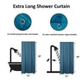 thumbnail image 3 of Tahitian Blue Extra Long Shower Curtain Polyester 12 Rings 79"L x 71"W, 3 of 5