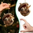 thumbnail image 2 of HCTSHG Forest Animal Acorn Ornaments,2D Cute Forest Fox Rabbit Hedgehog Owl Squirrel Decorations,Rustic Nature Themed Home Decor, Animal Lovers Gift ﻿, 2 of 6