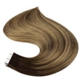 thumbnail image 2 of Full Shine Invisible Tape in Hair Extensions Human Hair 18 Inch Tape in Brown Hair Extensions Color 4/24/4 Balayage Tape in Extensions Real Hair Extension Tape in Human, 2 of 9