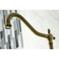 thumbnail image 5 of Kingston Brass KS1243AXBS Heritage Wall Mount Bridge Kitchen Faucet with Brass Spray, Antique Brass, 5 of 5
