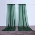 thumbnail image 5 of Efavormart Pack of 2 | 5FTx10FT  Fire Retardant Sheer Organza Premium Curtain Panel Backdrops With Rod Pockets - Hunter Emerald Green, 5 of 11