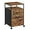 Rustic Brown + Ink Black, variant on CQAOE Mobile File Cabinet with Wheels, 2-Drawer Filing Cabinet with Open Shelf for A4/Letter Size Hanging Files, Charcoal Gray & Ink Black, Home Office Storage Organizer