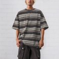 thumbnail image 5 of Trendfront Womens Summer Crew Neck Short Sleeve Tops Oversized Loose Fit Stripe Tees Graphic Pattern Printed Casual T-Shirts, 5 of 6