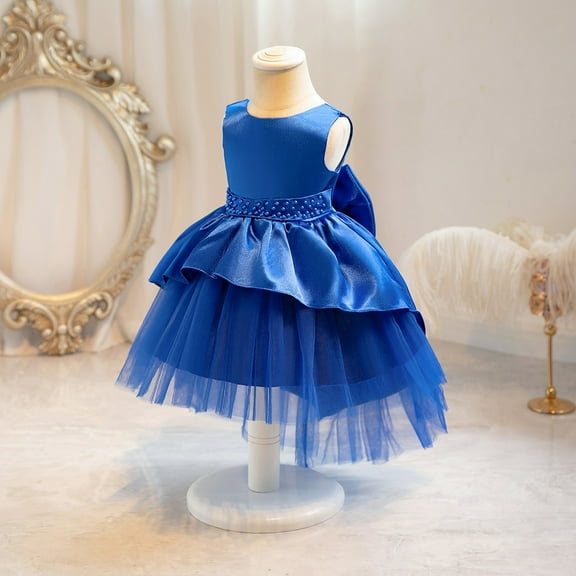 Little Girl Dresses Girls Formal Dress Blue Dresses for Girls Tea Party Dresses for Girls Dresses Size 5-6Y