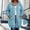 Light Blue women's hooded shacket a1, variant on BRELIL Women's Plus Size Solid Hooded Shacket Fall Winter Zip Front Casual Outwear Long Sleeve Cozy Jacket With Pockets Outerwear Coat, Light Blue 5XL