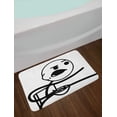thumbnail image 2 of Humor Bath Mat, Funny Stickman on the Table with Grumpy Forever Alone Facial Expression Design, Non-Slip Plush Mat Bathroom Kitchen Laundry Room Decor, 29.5 X 17.5 Inches, Black and White, Ambesonne, 2 of 2