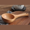 thumbnail image 3 of Cuchara grande de madera con mango largo para cocina, cuchara grande para sopa de arroz, cucharón de madera, 3 of 4