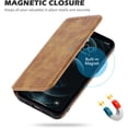 thumbnail image 5 of LEDEX Leather Magnetic Slim Flip Case with Two Card Holders RFID Blocking Shockproof Kickstand Cover for iPhone 13 Pro (Brown), 5 of 5