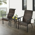 thumbnail image 2 of Costway 3 PCS Patio Rattan Bistro Set High Backrest Armrest SideTable Mix Brown, 2 of 10