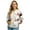 Plum Blossom Print White, variant on SCRAWLGOD Highland Cow Daisy Sunflower Yellow Womens Zip Up Long Sleeve Crewneck Sweatshirt Jacket Casual Loose Coats With Pockets Stylish Comfy Lightweight Outerwear, S