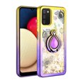 thumbnail image 2 of Samsung Galaxy A03S Phone Case, Slim Protective Ring Kickstand Glitter Dual Colors Multi-Function for Samsung Galaxy A03S Phone Case Gold/Purple, 2 of 6