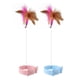 thumbnail image 1 of Cat Teasing Wand Collar de silicona Juguete manos libres con campana y plumas, 1 of 5