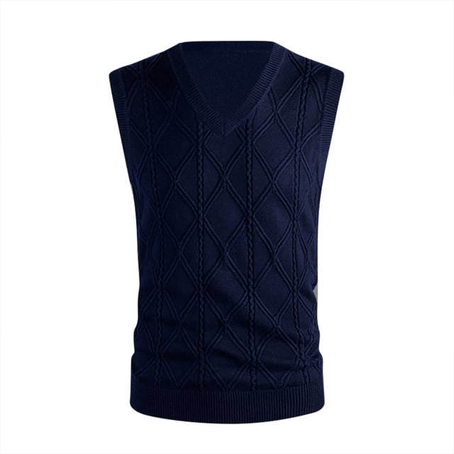 ameIAEA Men's Sweater Vest V Neck Cable Knitted Sleeveless Solid Color Pullover Sweater Fall Winter