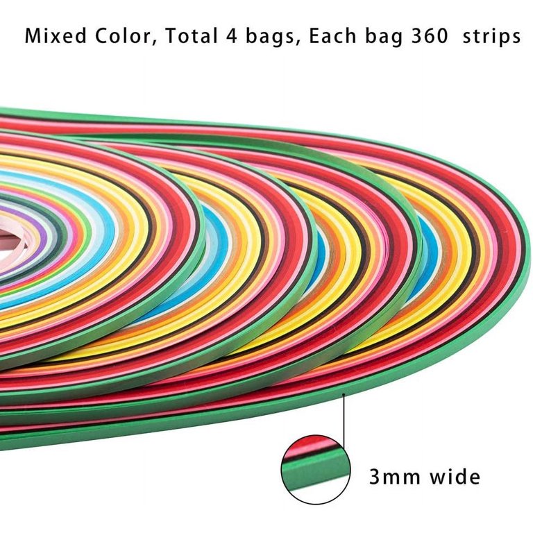 360 Bandes De Quilling Uxcell - 1/8" (3mm) X 54 Cm - 36 Couleurs