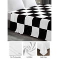 thumbnail image 6 of Simple Black White Checkered Twim Size Flat Sheet, Wrinkleproof & Fadeproof Cooling Flat Bed Sheet Only, Lattice Buffalo Plaid Breathable Soft Bedding Top Sheets 66 x 96 Inches, 6 of 8