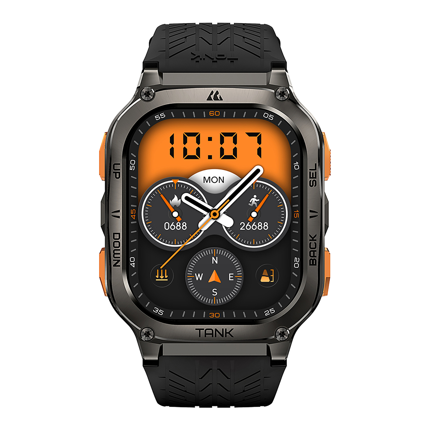 KOSPET TANK M3 Ultra 1.96-In.-AMOLED GPS Smartwatch with Silicone Band (Black), P-MU001-B