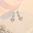 thumbnail image 5 of Pendientes colgantes chapados en plata y plata martillada Cuarzo rosa, para mujer, 2 pares, 5 of 5