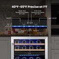 thumbnail image 5 of Yeego 24 Inch Dual Zone Wine Fridge Cooler, Holds 52 Bottles, 40-65°F Wine Refrigerator with Glass Door, Built-in and Freestanding Under Counter, 5 of 8