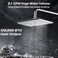 thumbnail image 5 of InstaGas Classic Propane Gas Tankless Water Heater 120,000 BTU, Up to 5.1 GPM Instant Hot Water Heater LP for 4 People, Indoor Installation, CSA Certified, White, 5 of 11