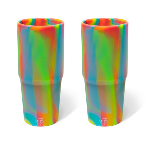 Silipint 32oz Silicone Bomber Cup – BPA-Free, Non-Toxic, Unbreakable, Microwave, Dishwasher Safe – Perfect for Tea, Cold Water, Smoothies, Sugar Rush - Pack of 2