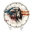 thumbnail image 2 of PAYOHTO 10''Wall Clock Eagle Independence Day, Frameless Battery Operated Silent Non-Ticking Electronic Clock for Office Living Room Bedroom, 2 of 8