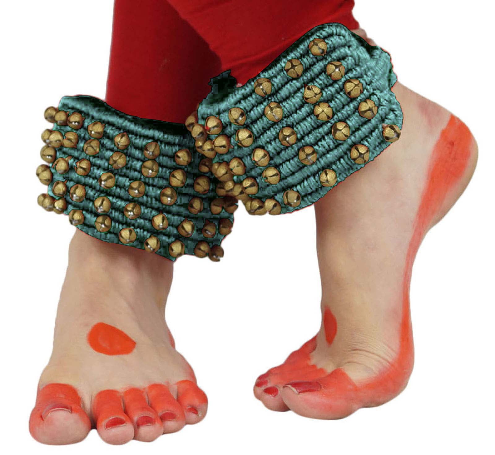 Banithani Indian Traditional 5 Line Classical Kathak 12 No Ghungroo Anklets Dancing Ankel Bracelet Pair Jewelry-Aqua Blue