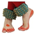 thumbnail image 4 of Banithani Indian Traditional 5 Line Classical Kathak 12 No Ghungroo Anklets Dancing Ankel Bracelet Pair Jewelry-Aqua Blue, 4 of 5