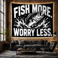thumbnail image 6 of Fish More Worry Less Bass Tapestry Wall Hanging, 6 of 7