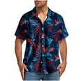 thumbnail image 2 of Awdenio Men's T-Shirts Short Sleeve Floral Tropical Aloha Shirt Casual Summer Button Down Holiday Beach Shirt with Pocket, 2 of 5