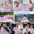 thumbnail image 5 of Purple Pink Boho Cooling Blanket, Lightweight Breathable Summer Throw Blanket with Double Sided Cold Effect,Vintage Ethnic Tribe Abstract Art Picnic Beach Blankets Bed Sheet for Hot Sleepers 30"x40", 5 of 8