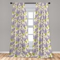 thumbnail image 2 of Delphinium Pattern Window Curtains, Simple Design Modern Leaves Greenery with Floral Pattern Art, Lightweight Decor 2-Panel Set with Rod Pocket, Pair of - 28"x95", Yellow Green Lavender, by Ambesonne, 2 of 3