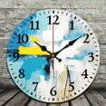 thumbnail image 2 of Creowell Wall Clock, Abstract Painting Art & Language Brush Strokes Print, Wall Hanging Decor, Perfect for Living Rooms, Kitchens, Dorms, Everyday Gifts, 10 Inches 10x10in, 2 of 8