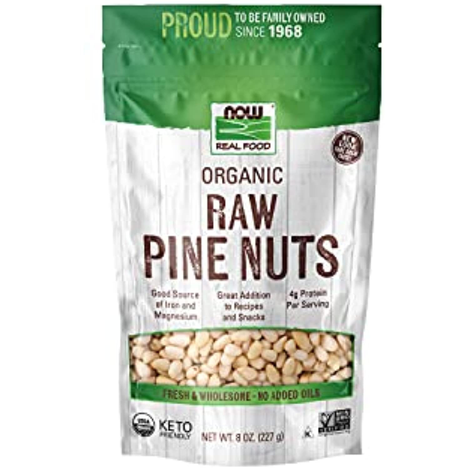 Now Natural Foods, Certified Organic Pine Nuts, Raw And NonGmo, Good